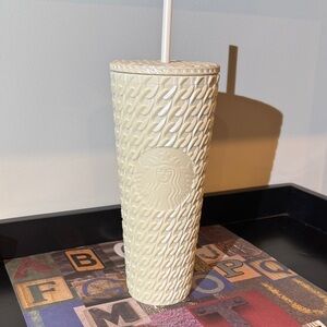Starbucks 24oz Ivory Textured Tumbler with Straw